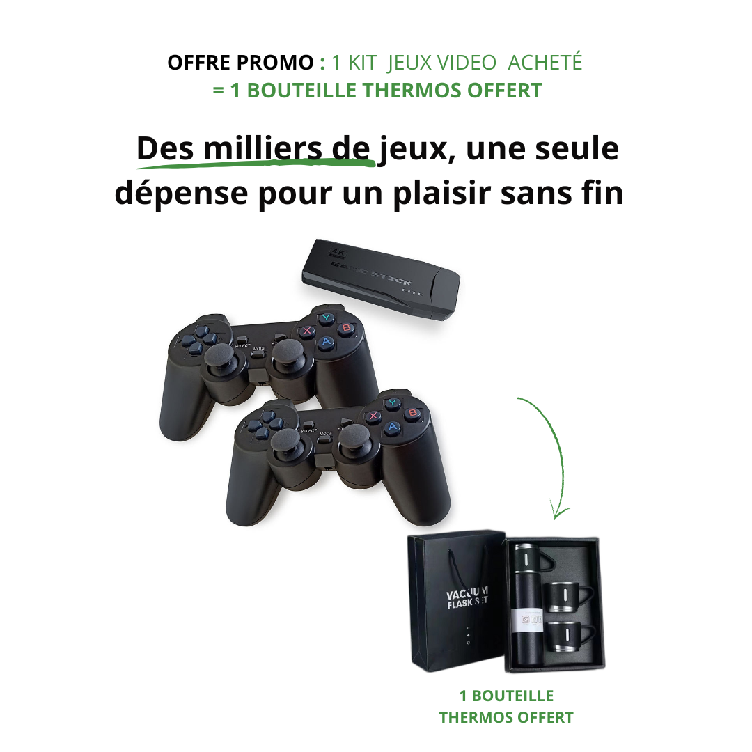 Kit jeux vidéo Révolutionnaire StickLite™ + 2 Manettes