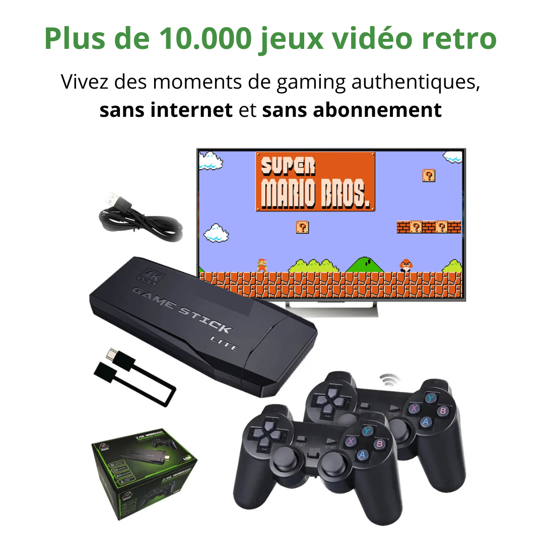 Kit jeux vidéo Révolutionnaire StickLite™ + 2 Manettes