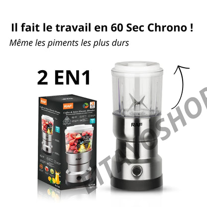 Broyeur Électrique Épices & Jus de Fruits en 30 secondes