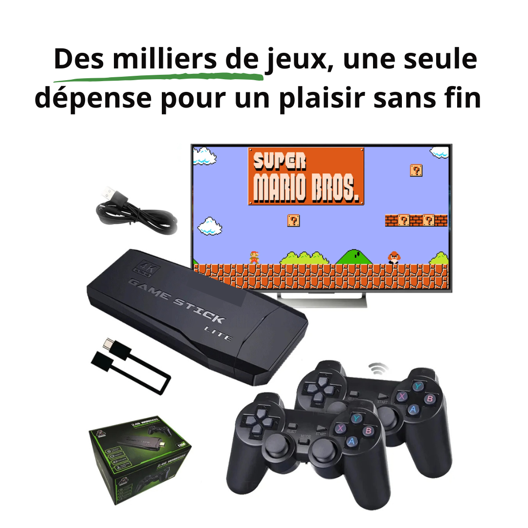 Console de jeux vidéo Révolutionnaire StickLite™ + 2 Manettes offert