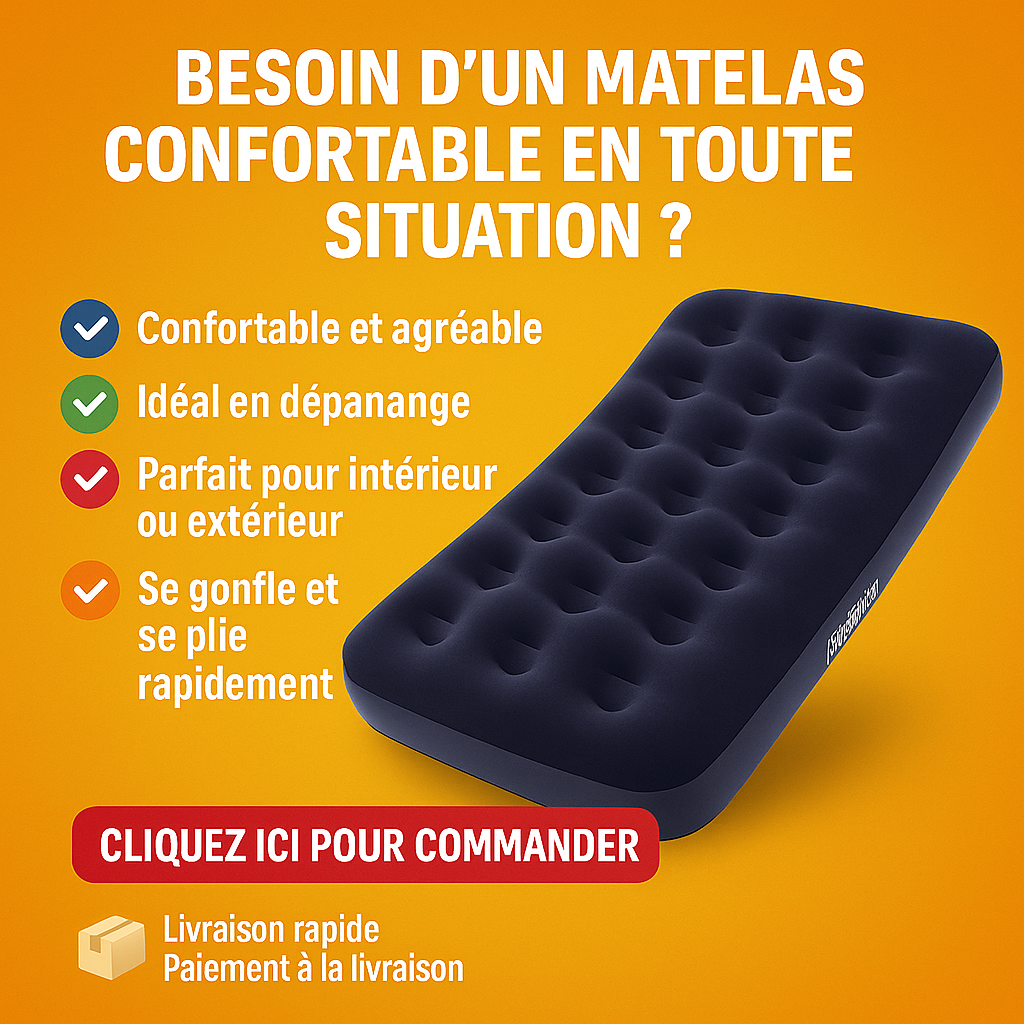 Matelas Gonflable Ultra-Confort – Dormez où vous voulez, comme à la maison