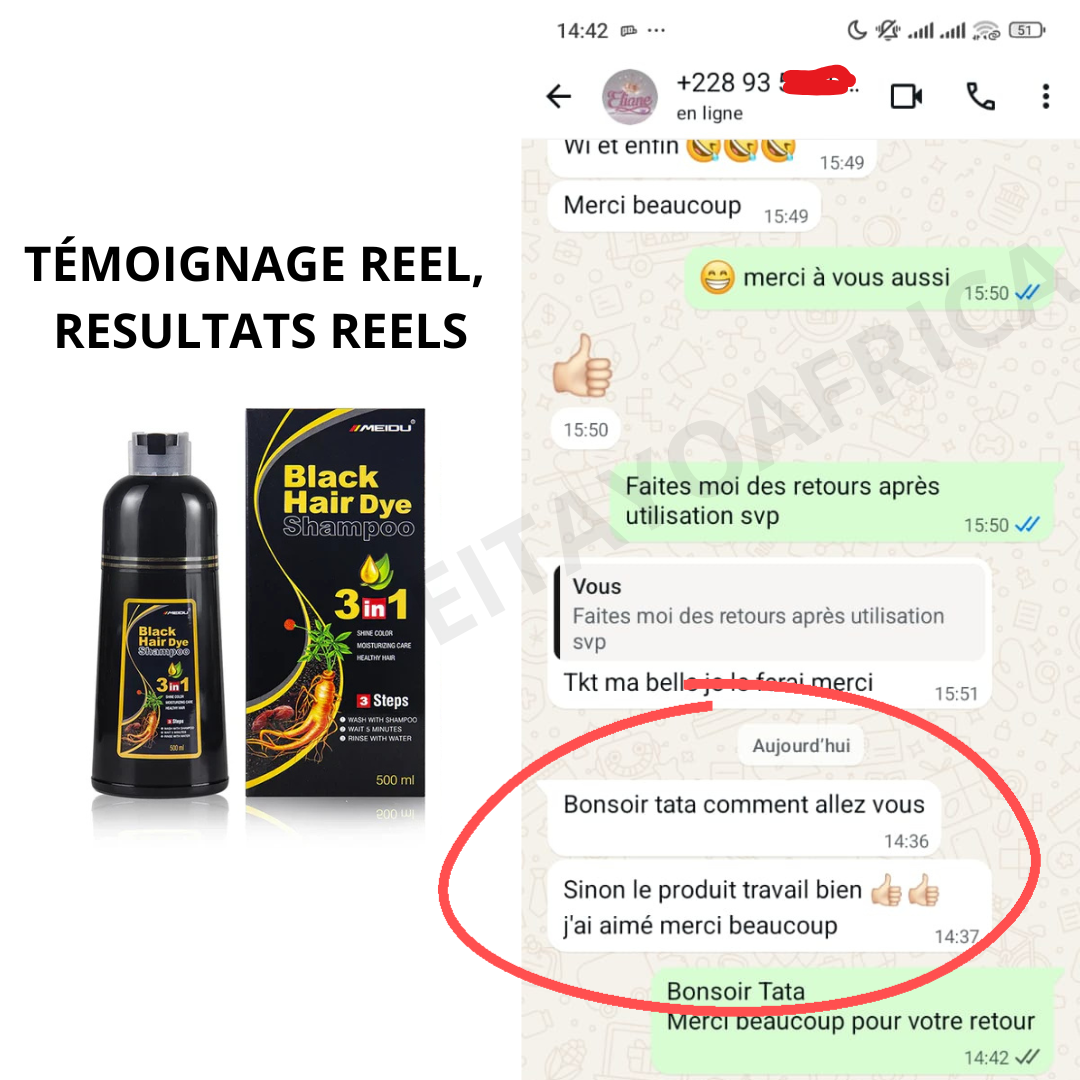 Shampooing Black Hair 3-en-1  – Anti-cheveux blancs express