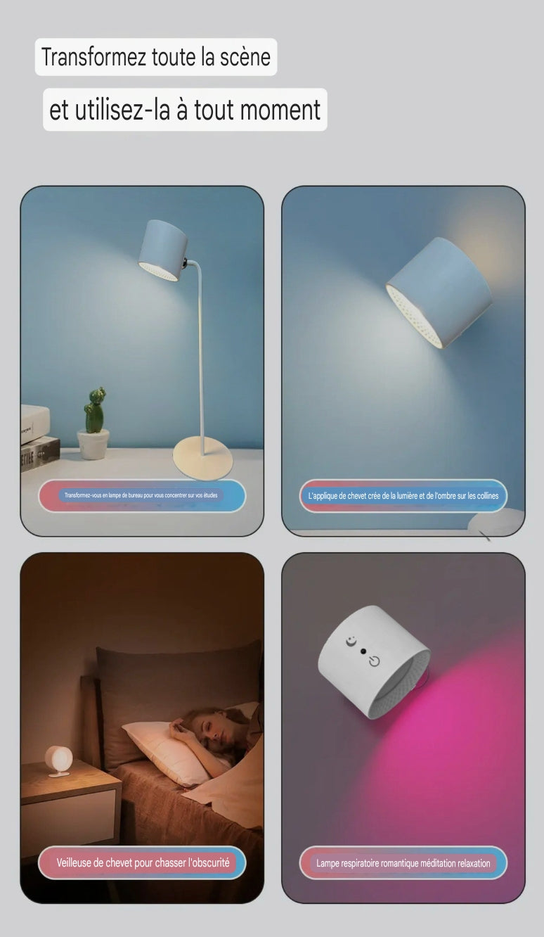 Lampe de table et murale tactile rotative à 360°