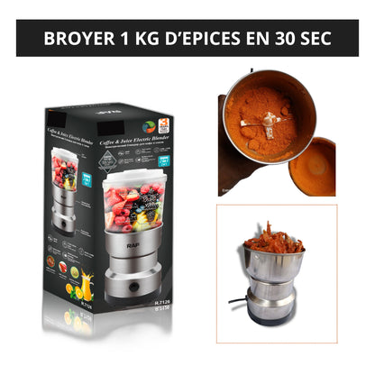 Broyeur Électrique Épices & Jus de Fruits en 30 secondes